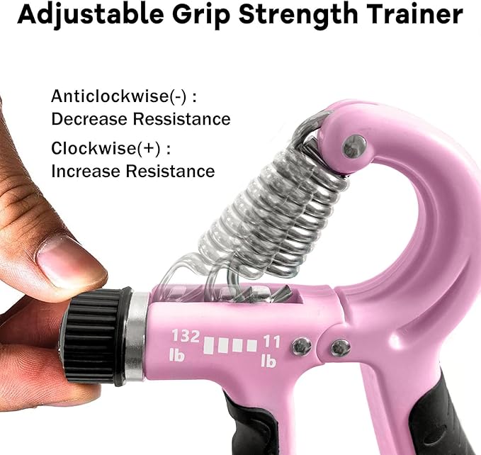 FLYFE Grip Strength Trainer Kit (5 Pack), Forearm Strengthener, Hand Squeezer Adjustable Resistance, Finger Stretcher, Grip Ring, Relief Ball and Finger Exerciser for Men and Women, Injury Recovery