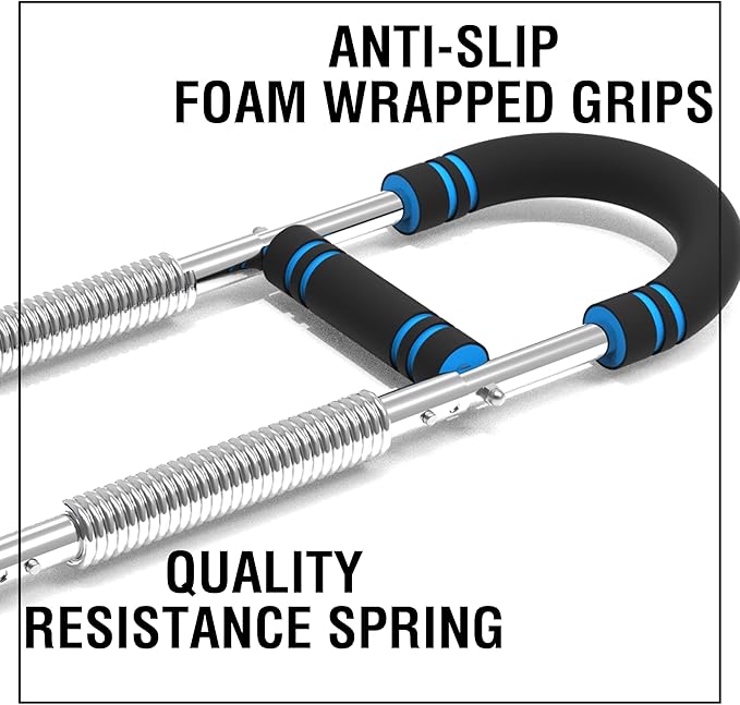 Portable Chest Expander & Arm Twister Trainer - Detachable Upper Body Workout Equipment for Home/Gym, Muscle Strengthening Spring Bar with Resistance Adjustment - Fitness Gear for Men & Women