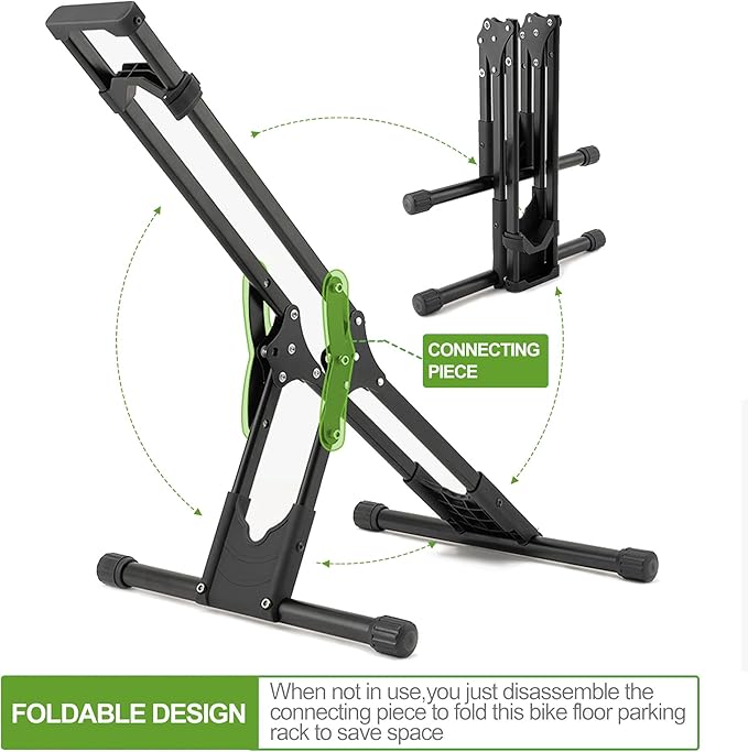 RELIANCER Adjustable Bike Storage Stand,Bicycle Floor Parking Rack,Steady Bike Wheel Holder Fit All Mountain & Road Bikes,Indoor Outdoor Cycling Storage Organizer,Apartment Garage Cycle Tires Holder