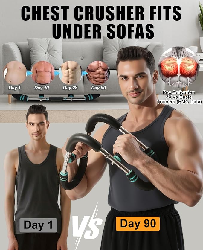 Twister Arm Trainer for Men & Women -【5.0 Upgrade】 30-270lbs Adjustable Chest Workout Equipment，Portable Home Gym Strength Training for Arms, Shoulder & Upper Body Muscle Building