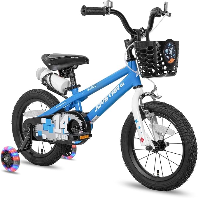JOYSTAR Pluto 12 14 16 18 20 Inch Kids Bike with Light Up Training Wheels, Kids' Bicycle for Boys Girls Age 3-12 Years, Children Bikes, Multiple Colors