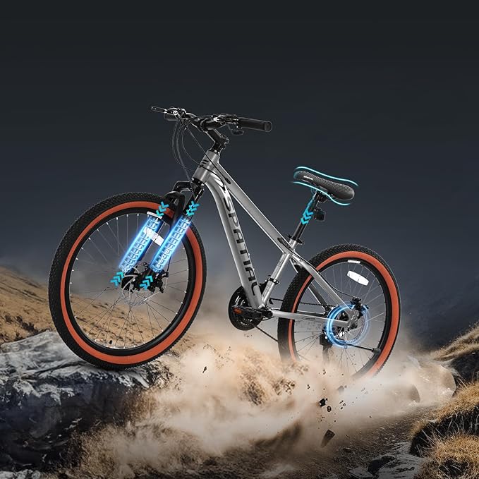 SPATIAL Mountain Bike, 24/26/27.5/29 inch Outdoor Cycling Bike,21/8 Speed Lightweight Aluminum Frame | Dual Disc Brakes,Adjustable Ergonomic Seat for Men Women Adult,MTB Bicycle