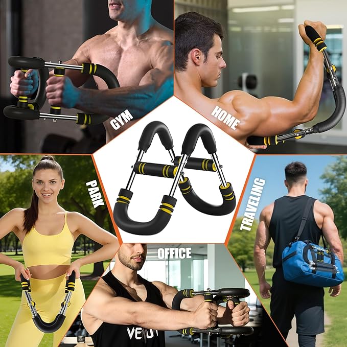 Twister Arm Trainer for Men, 6 Adjustable Resistance Levels(30-120 lb) Chest Trainer with 4 Spring & Training Poster, Chest Workout Equipment for Chest Clip Muscle & Arm Strength