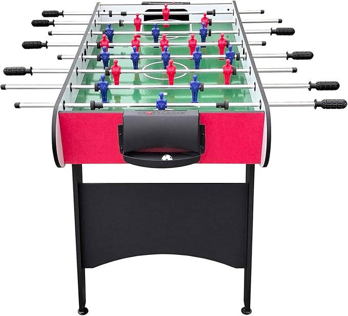 Foosball Table, 52.75'' Home Arcade Table Soccer with 4 Balls and Manual Scorer, Competition Foosball Table Set for Family Game Room, Adult Rrec Room, Basements or Bar