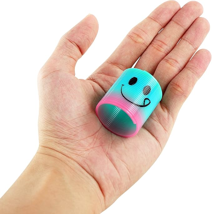 72 Pack Spring Rainbow Magic Fidget Stress Coil Mini Springs Bulk Toys For Party Favor Carnival Prize Birthday Goodie Bag Stuffers For Kids Boys Girls… (72)