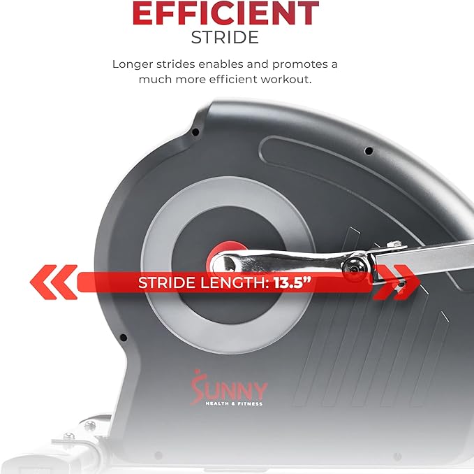 Sunny Health & Fitness Elite Interactive Series Exercise Elliptical with Exclusive Free SunnyFit App Enhanced Bluetooth Connectivity - SF-E320047