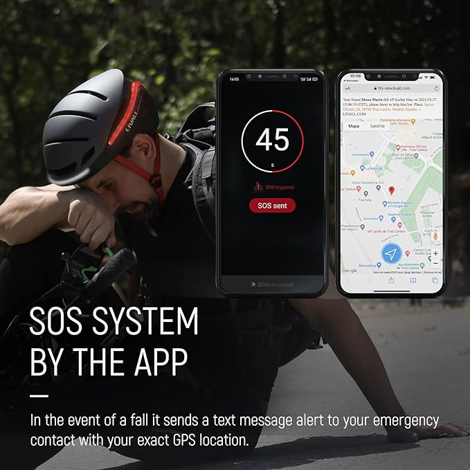 LIVALL EVO21 Smart Bike Helmet with Light, Smart Helmet with Wide-Angle Light | Turn Signals | Brake Warning Light | Fall Detection, Bike Helmets for Men Women, Bicycle Helmet for Urban Commuter