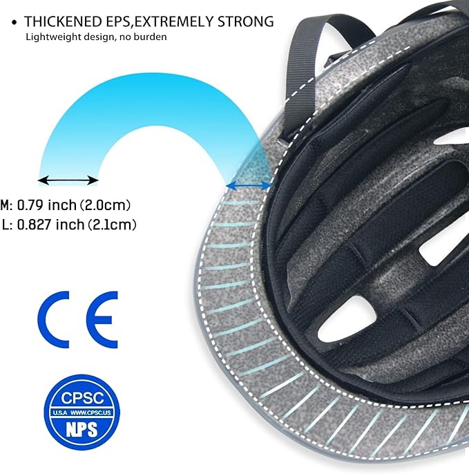 Bike Helmet Adult Urban:Bicycle Helmet for Men Women with USB Charge Detachable Taillight Helmets for Commuter Cycling Scooters