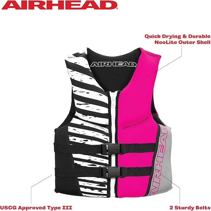 Airhead Women's CAMO COOL Kwik-Dry Neolite Flex Life Jacket, US Coast Guard Approved