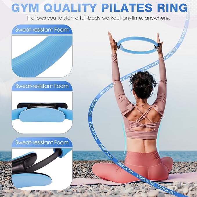 Set of 6 Style Pilates Home Equipment Set Pilates Essential Kit Workout Accessories 14 Magic Circle Mini Exercise Ball Yoga Strap Silicone Tension Strip Tension Band Sliding Plate