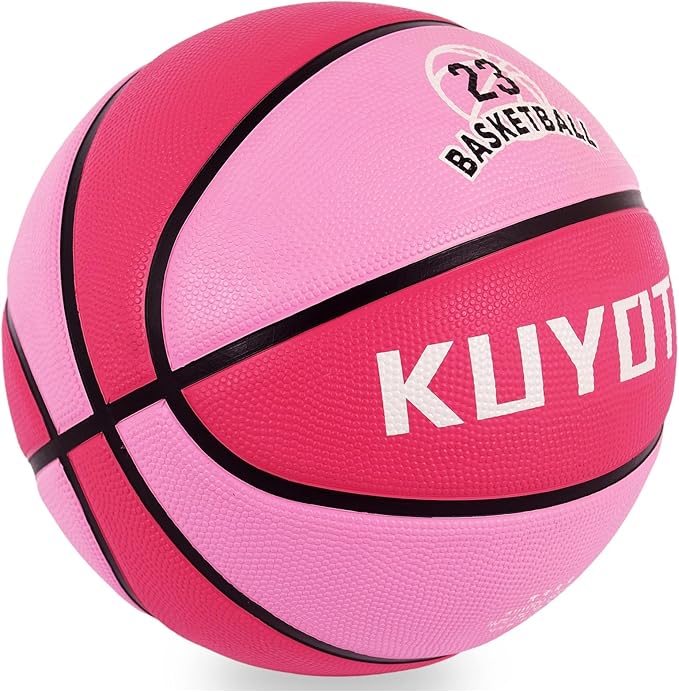 KUYOTQ Kids Toddler Youth Adult Size 3/4/5/6/7 Basketball 22/25.5/27.5/28.5/29.5" Thickened Rubber or Faux Leather Basketball for Boys Girls (Deflated)