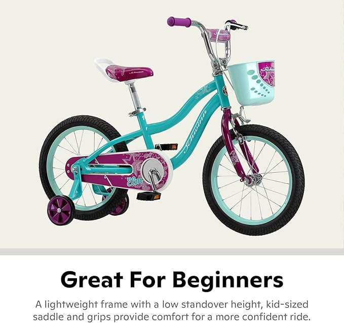 Schwinn Elm and Koen Bike or Balance Bike, 12-20 Inch Bike for Kids Ages 2-13, Black, Blue, Red, Teal, Pink or Purple, SmartStart Ergonomic Design, Adjustable Seat Grows with Child, Training Bicycle