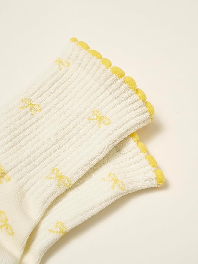 Crew Half Calf Grip Socks, Cutest Fruits Pilates Socks, Ruffle socks, Non-Slip, Barre Yoga Fitness