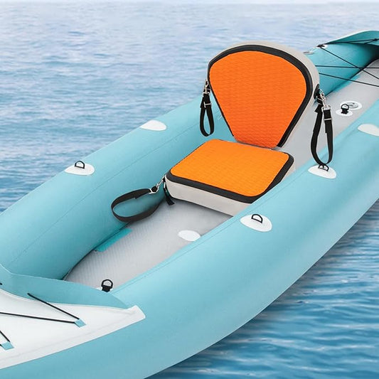 Inflatable Kayak Seat With Back Support And Adjustable Strap, Comfortable Thickened Sup Kayak Seats, Paddle Board Seat For Inflatable Boards Canoe Fishing Boat, Orange