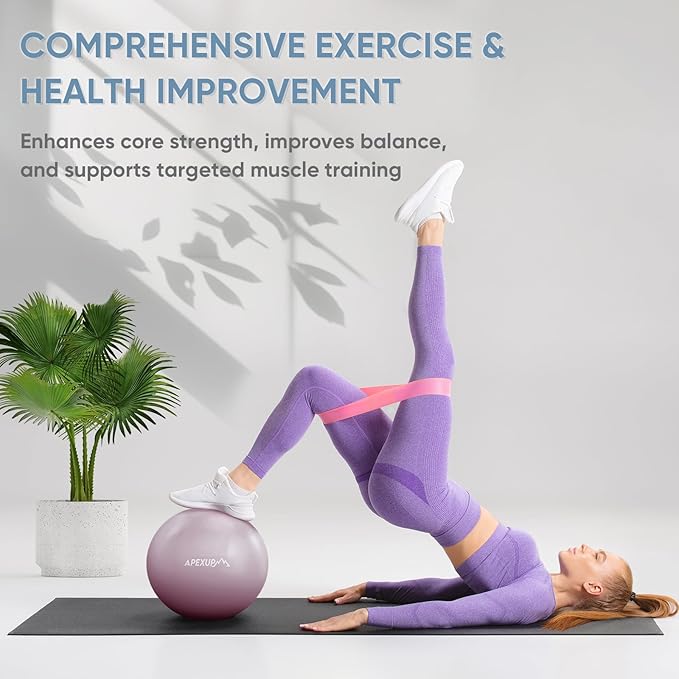 APEXUP Yoga & Pilates Ball - Anti Slip Heavy Duty Gym Ball for Fitness, Balance & Core Workout