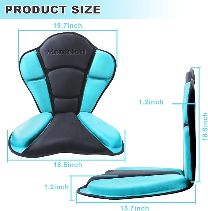 Thickened Kayak Seat with Back Support, Sit On Top Cushioned Canoe Backrest Molded Foam Seat for SUP Paddle Board Fishing Boat Long Trip