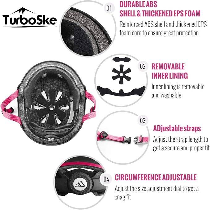 Skateboard Helmet, BMX Helmet, Multi-Sport Helmet, Bike Helmet for Kids, Youth, Men, Women