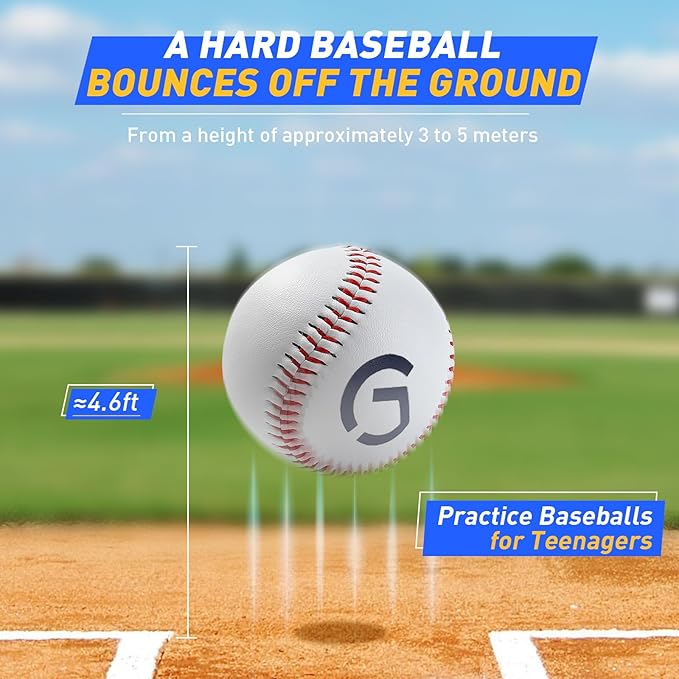 Gracfulcub Baseball Ball, Official Game Baseballs for Youth and Adult Baseball Players Training, Official Size and Weight Suitable for Batting Fielding Hitting Pitching Practice