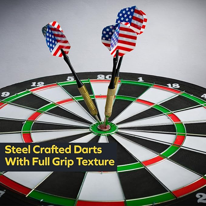 THOUSAND OAKS BARREL CO. | Personalized Dartboard & Cabinet Set with 6 Steel Tip Darts