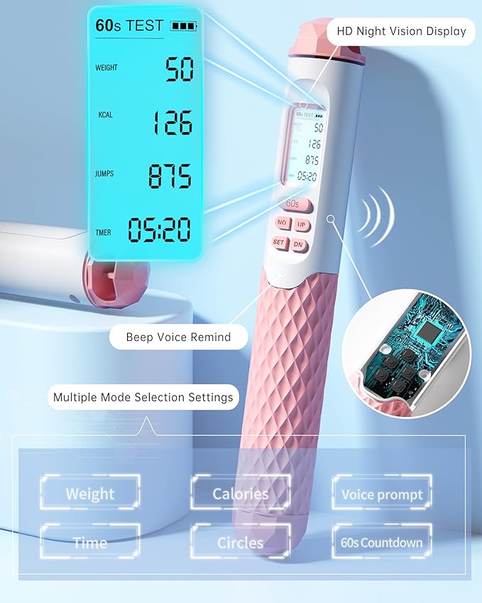 nonogo Cordless Jump Rope with Counter for Fitness - Adjustable Smart Skipping Rope For Men Women Kids Outdoor Speed Boxing Crossfit Workout Exercise Cardio