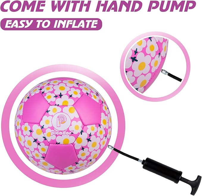 Soccer Ball Size 3, Size 4 - Kids Aged 3-5 6-8 8-12 Outdoors Sports Training Playing Ball Set with Pump Teens Girls Boys Back to School Gift