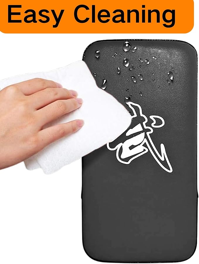 TLBTEK Taekwondo Kick Shield - Muay Thai MMA Karate Kickboxing Training Pads - Curved Leather Strike Shield