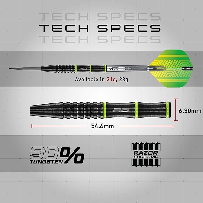 Red Dragon Freestyle 90% Tungsten Steel Darts with Flights and Stems