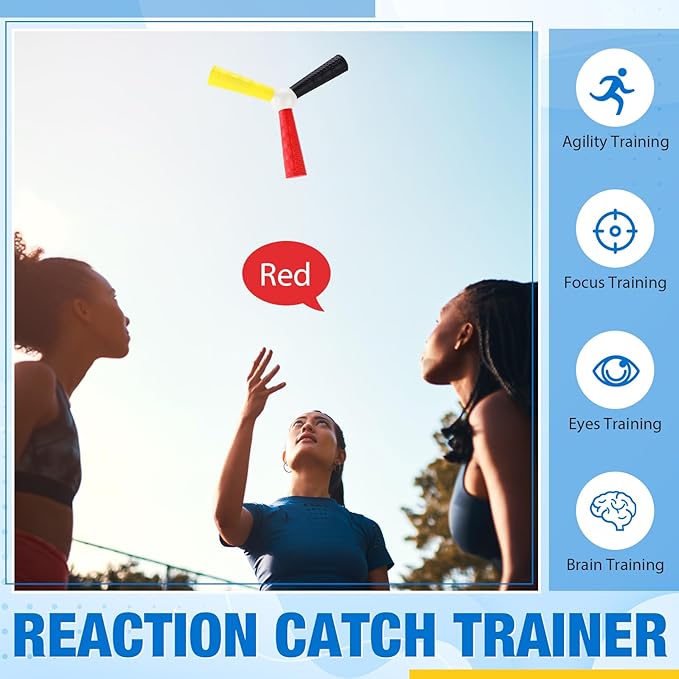 3 Pack Hand Eye Coordination Trainer Reaction Catch Trainer Hand Speed Reflex Challenge Game EVA Foam Reaction Ball Set for Football Basketball Baseball Team Sports, Reflex Agility Training