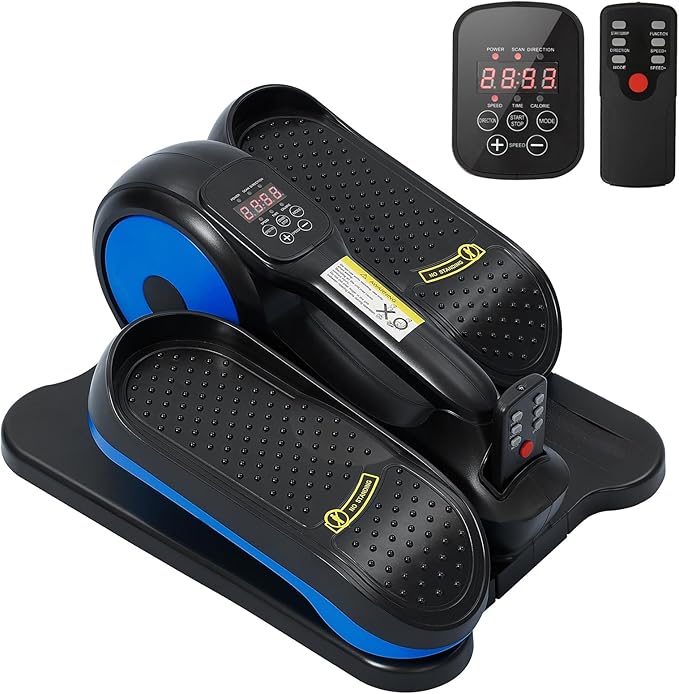 Under Desk Elliptical Machine,Electric Ellipse Leg Exerciser as See on TV with Remote Control,12 Level Speeds Seated Pedal Exerciser for Seniors Adults, Manual & Auto Mode