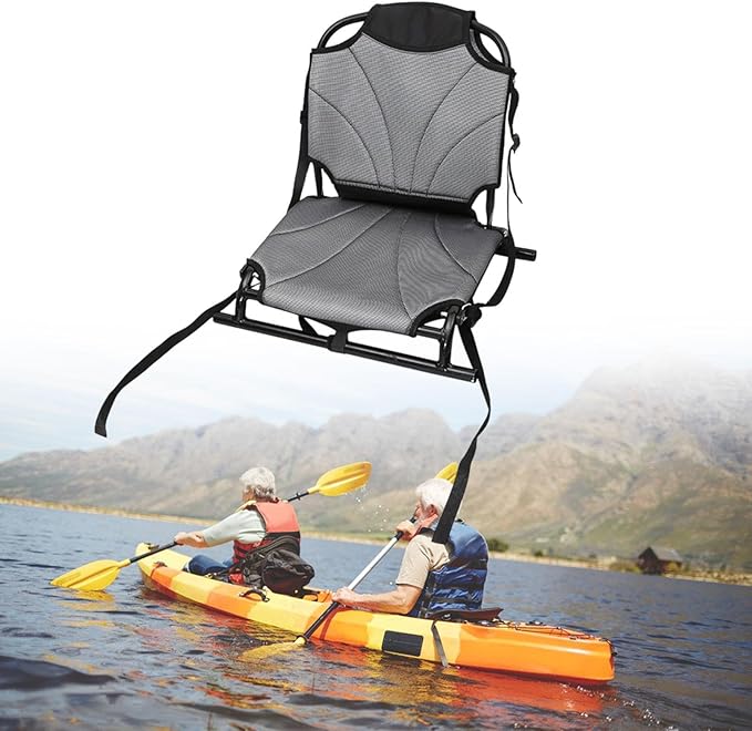 Folding Kayak Seat Sitting Pad with Back Support Premium Fishing Seat Outdoor Chair for Travel Inflatable Paddle Board