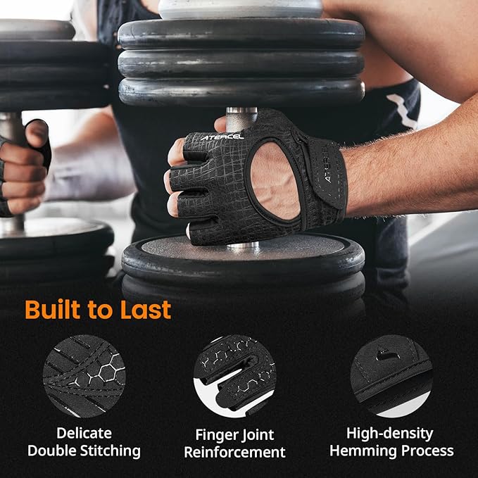 ATERCEL Weight Lifting Gloves Full Palm Protection, Workout Gloves for Gym, Cycling, Exercise, Breathable, Super Lightweight for Mens and Women