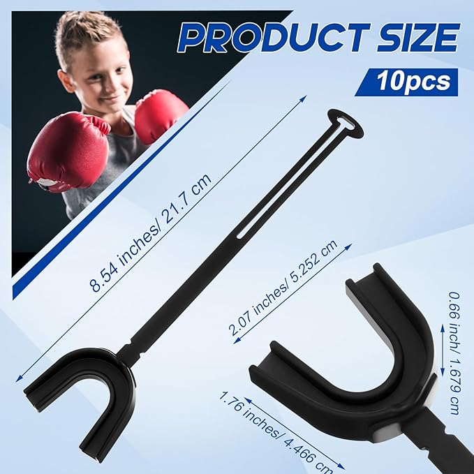 Dunzy 10 Pcs Strapped Mouth Guard Sports Mouthguard with Strap No Boiling Mouthguard Adult Youth Football Mouthpiece Mouth Protector for Boxing Basketball Lacrosse