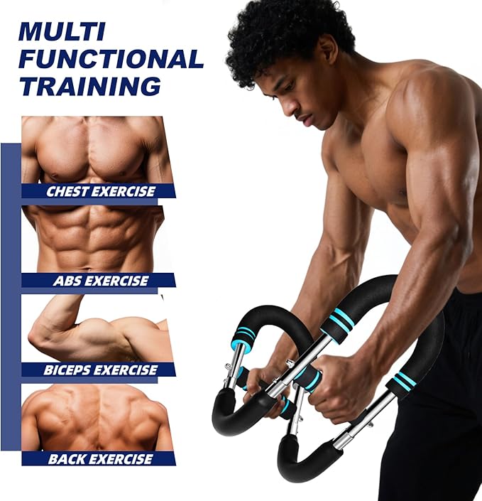 Pro-Grade Twister Arm Trainer- 30-100lb Adjustable Chest Workout Equipment for Men&Women,Beginners or Professional, Adjustable Portable Arm Chest Exerciser with Anti-Slip Grips for Home Gym