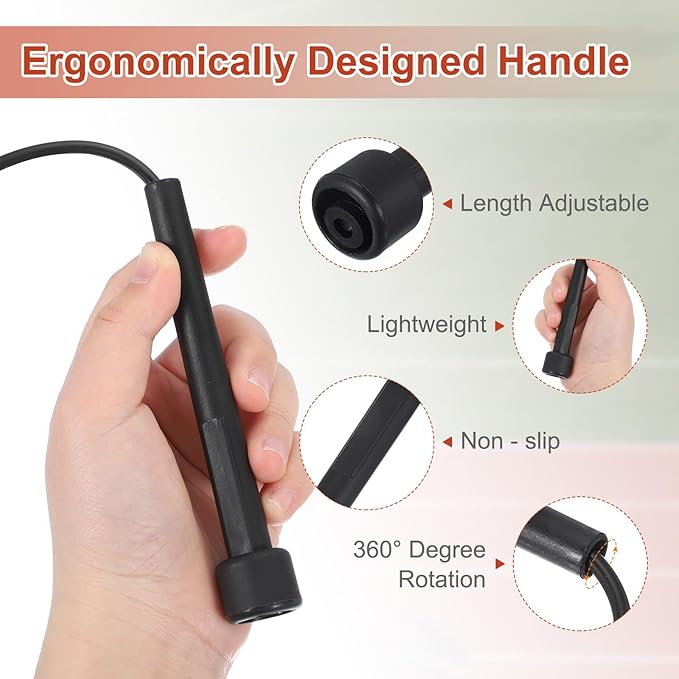PATIKIL Jump Rope PVC, Adjustable Speed Skipping Rope Tangle-Free Exercise Equipment for Workout Women Men Outdoor Training Home Fitness
