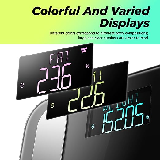 Runstar Scale for Body Weight and Fat, BMI Muscle Mass to 28 Measurements, FSA&HSA Eligible Digital Bathroom Scales 8-Electrode with Voice Prompt High Accurate Bluetooth Weight Scale