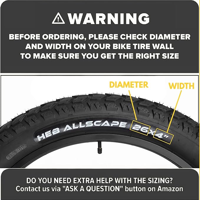 Allscape 26x4.0 Fat Bike Tires – Heavy Duty All-Terrain 26 Inch Tires for Ebikes, MTB & Mountain Bikes, Durable Directional Tread for Snow, Sand & Trail – 2 Pack – USA Customer Support