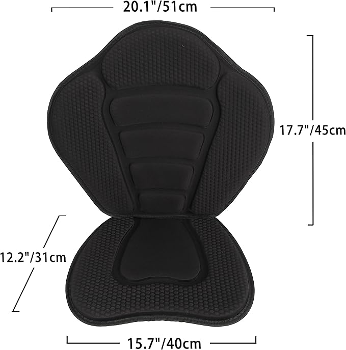 Kayak Seat Luxurious Padded Canoe SUP Seat Adjustable Boat Seat Comfortable Composite Quick Dry Fishing Seat Back Support for Universal Sit