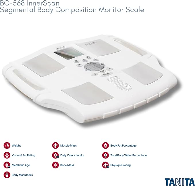 Tanita BC-568 InBody Digital Scale - Japan Technology Segmental Body Composition Analyzer with Smart BMI, Fat, Muscle Mass Measurement, and Nutrition Tracking - FDA Cleared, HSA/FSA Eligible