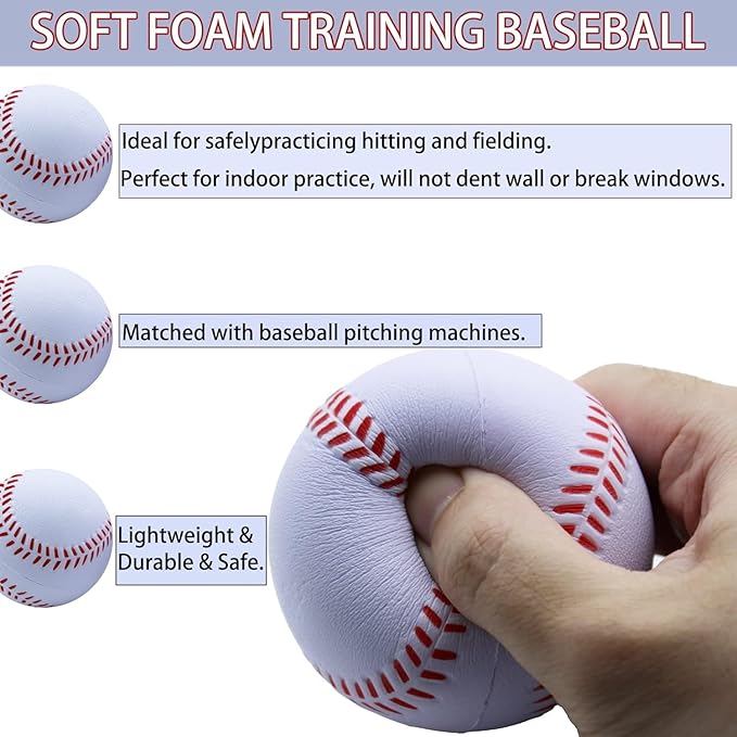 Magicorange Baseball, Foam Baseballs 20 Pack Practice Training Baseballs Unmarked Baseball Soft Toss, Batting, Fielding, Hitting, Pitching