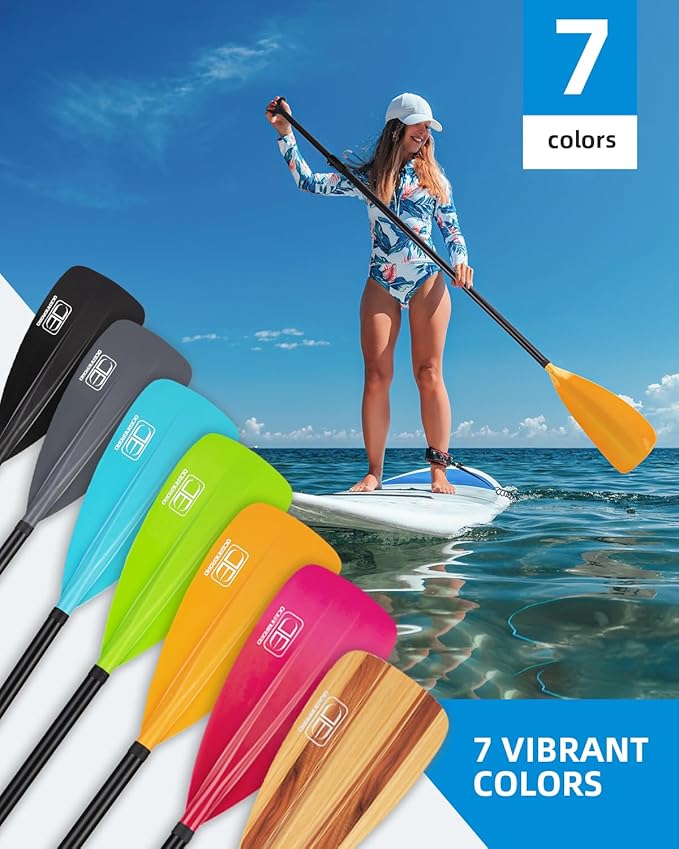 OCEANBROAD SUP Paddle - Adjustable Stand-Up Paddle for Paddleboard Kayak, Adjustable Aluminum Alloy Shaft with Reinforced Nylon Blades