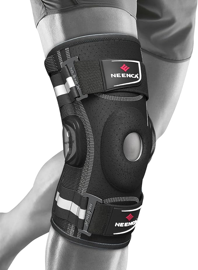 NEENCA Professional Knee Brace for Knee Pain, Hinged Knee Support with Removable Dual Side Stabilizers, Strong Stability for Joint Pain Relief, Arthritis, Meniscus Tear, ACL, PCL, MCL, Runner, Workout