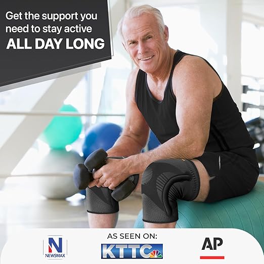 DR. BRACE ELITE Knee Brace with Size Stabilizer (2 Pack) Knee Brace for Women & Men, Workout, Sports, Daily Knee Compression Sleeve for Maximum Knee Pain Support & Fast Recovery (Pluto, Medium)