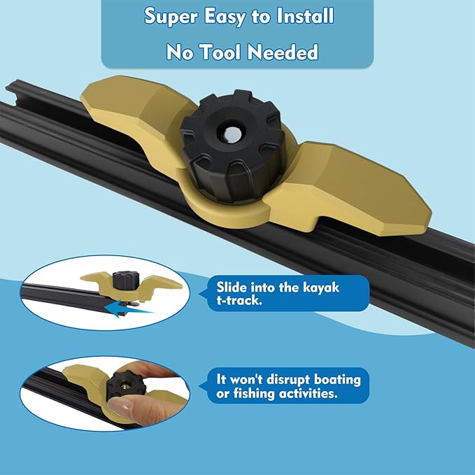 1007 Kayak Anchor Cleat Compatible with Kayak Track Light/Medium Duty Polymer Kayak Mount Track Kayak Low Profile Track Mount