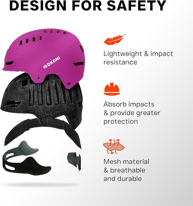 Bike Helmet with LED Lights Bicycle Helmets Commuter Cycling Helmet USB Rechargeable Front & Back LED Light Helmet for Adult Men Women