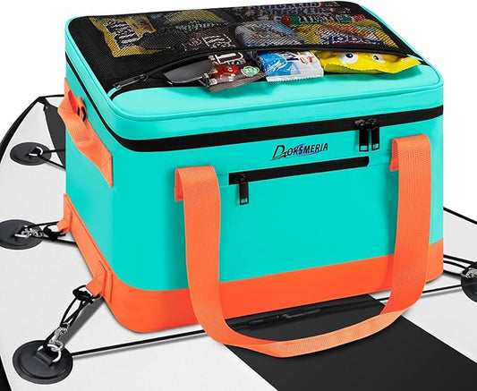 Paddle Board Cooler Waterproof, Super Capacity SUP Paddleboard Deck Cooler with Shoulder Strap & 6 Elastic Rope Clips, Paddle Board Accessories Bag for Stand Up Paddleboard and Kayak