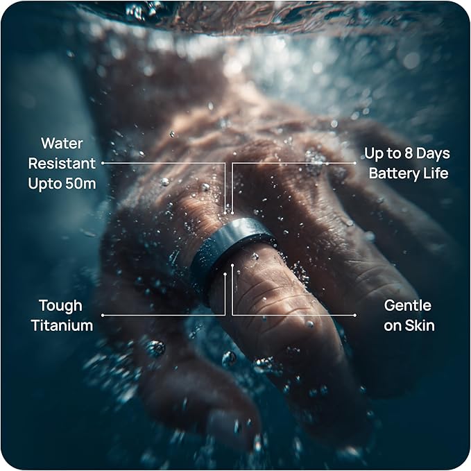 HART Smart Ring - Health & Fitness Tracker for Men & Women, 8+ Day Battery, Tracks Heart Rate, Stress, Activity, Weight Loss Buy Sizing Kit, Wearable Ring for Women Daily Routine, Sleep Tracker