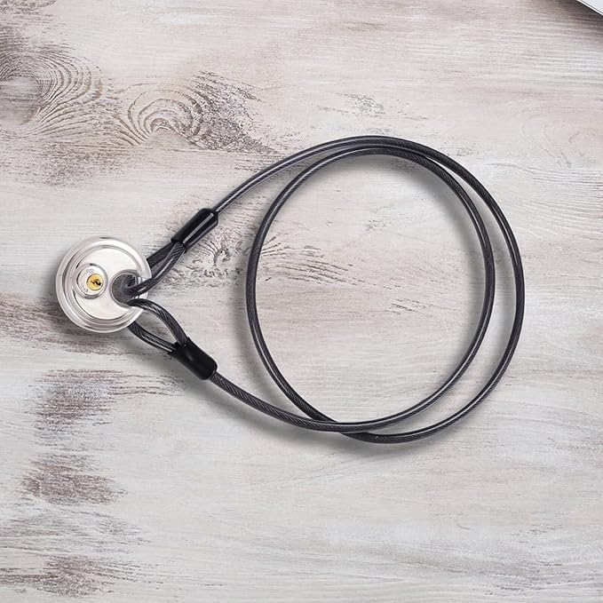 DELSWIN Security Steel Cable with Loops - 3/8 inch (10 mm) Thick (6' or 15') Heavy Duty Bike Lock Cable Vinyl Coated Braided Cables for U-Lock and Padlock