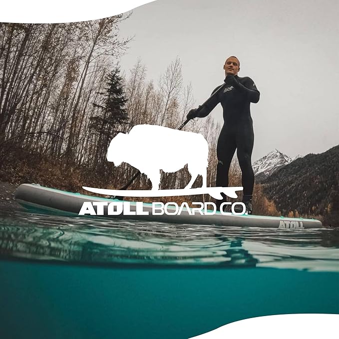 Atoll Inflatable Stand Up Paddle Board ISUP, Bravo Hand Pump and 3 Piece Paddle, Travel Backpack and Accessories New Leash Included Two Sizes - 11ft and 9ft
