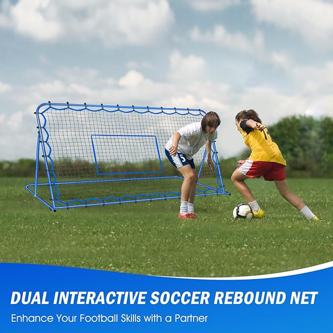 Soccer Rebounder Net, Quick-Switch Angle Soccer Training for Control, Passing Practice, Easy Setup Rebounder Gifts Aids & Equipment for Kids,Teens & Adults