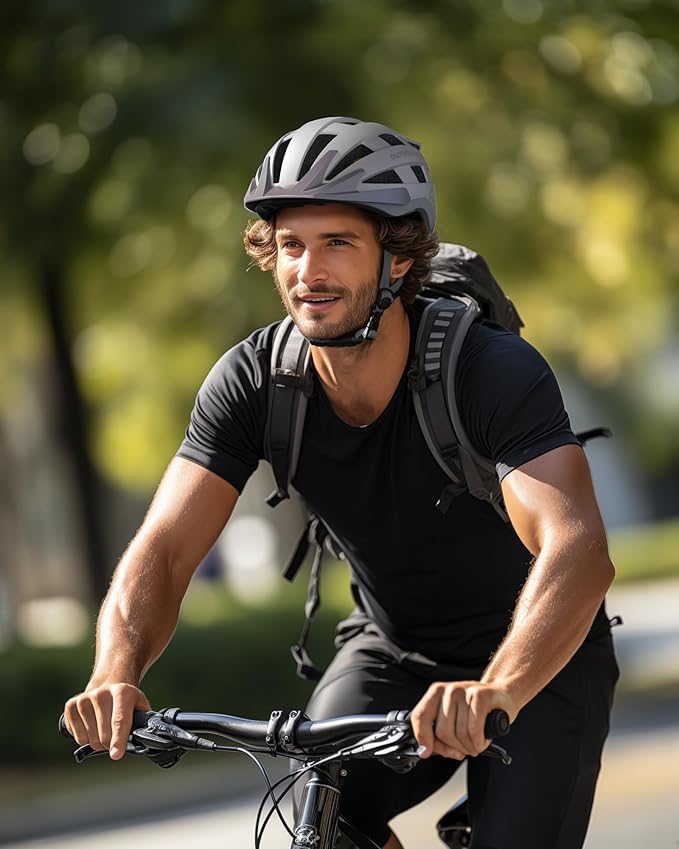 OutdoorMaster Gem II MIPS Bike Helmet with Light - Lightweight Cycling Helmet,Mountain Road Bicycle Helmet for Youth & Adult